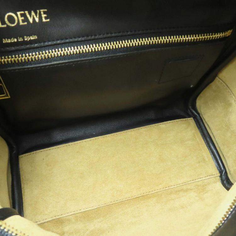 Pre Owned Loewe Amazona 19 Black Canvas Shoulder Bag