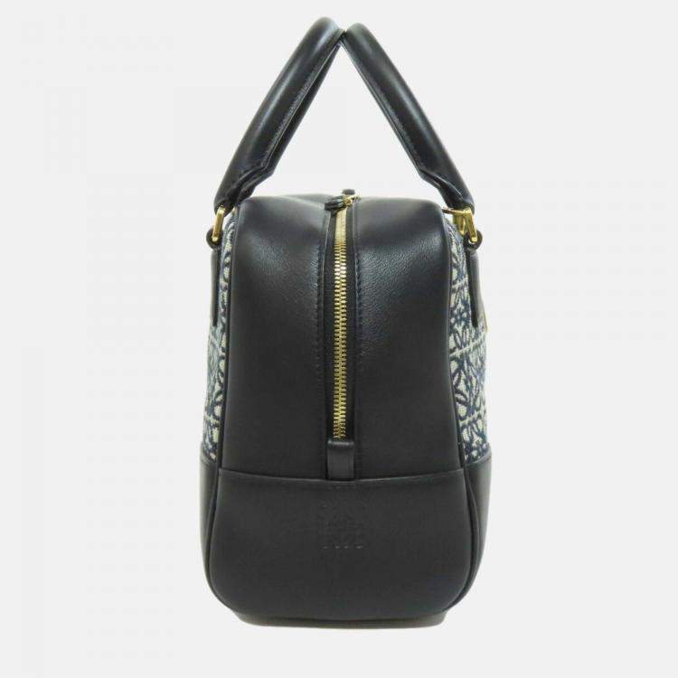 Pre Owned Loewe Amazona 19 Black Canvas Shoulder Bag