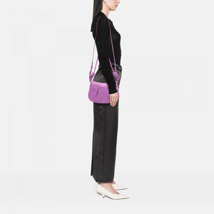 Pre Owned Loewe Purple Shiny Calfskin Paseo Satchel