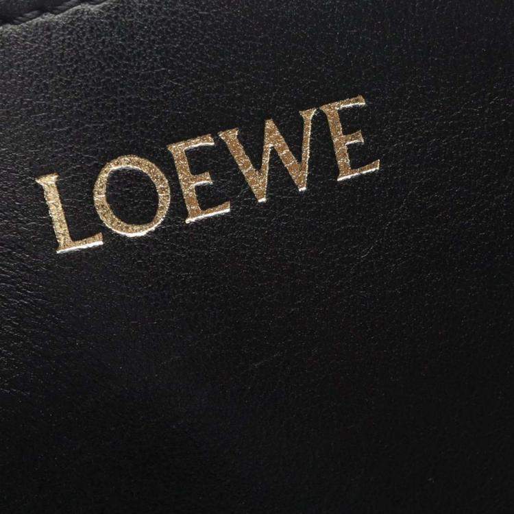 Pre Owned Loewe Black Large Calfskin Puzzle Fold Tote