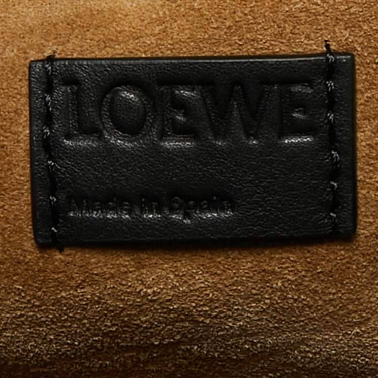 Pre Owned Loewe Black Leather Medium Flamenco Clutch Bag