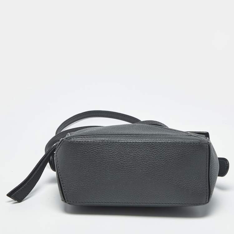 Pre Owned Loewe Grey Leather Mini Puzzle Shoulder Bag
