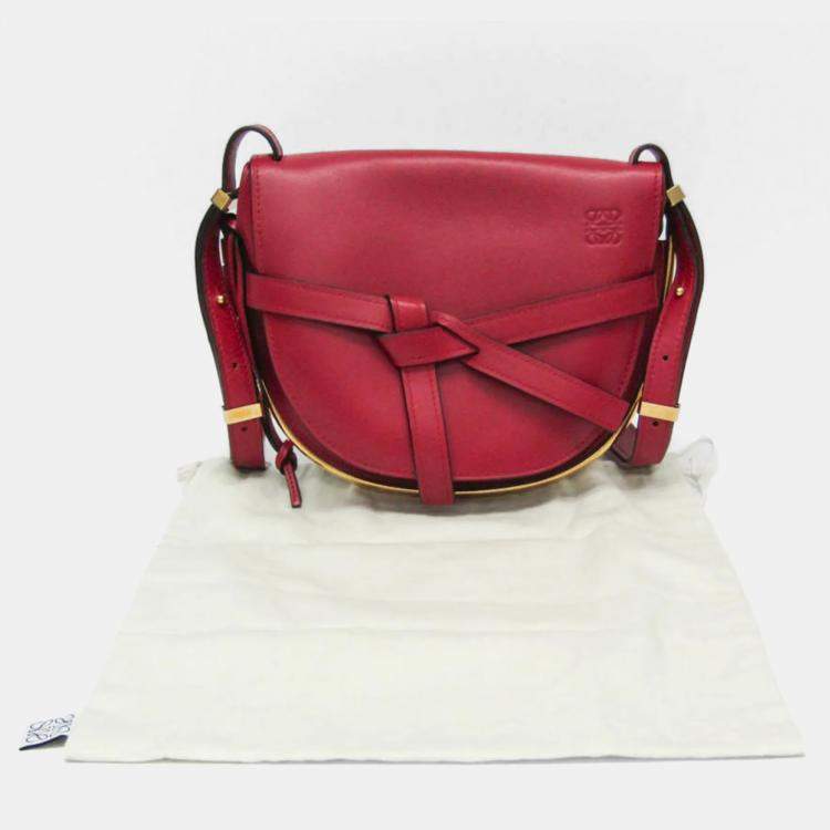 Pre Owned Loewe Gate Red Leather Shoulder Bag