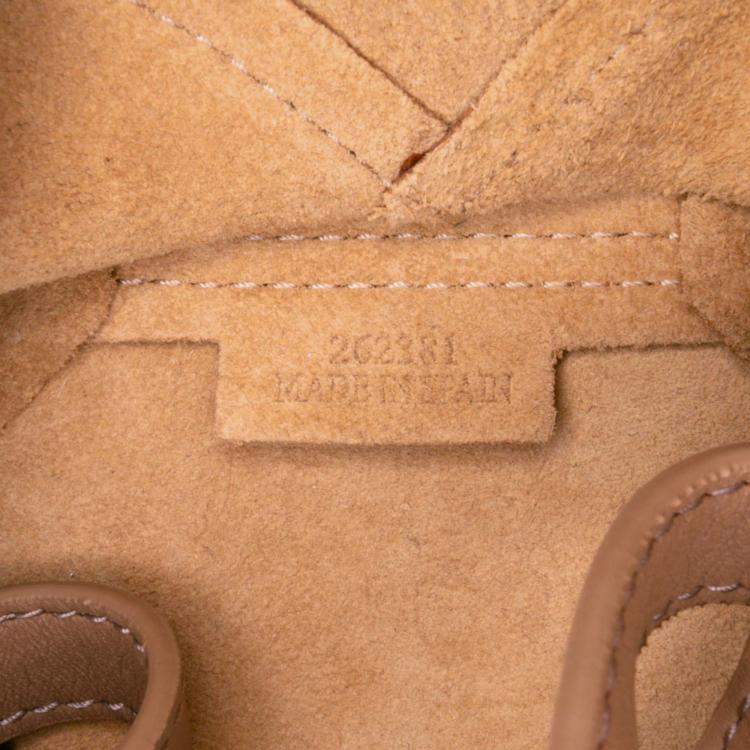 Pre Owned Loewe Brown Mini Shiny Calfskin Puzzle Fold Tote