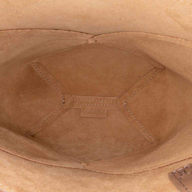 Pre Owned Loewe Brown Mini Shiny Calfskin Puzzle Fold Tote