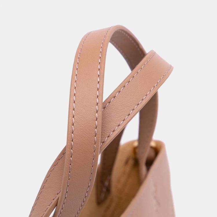 Pre Owned Loewe Brown Mini Shiny Calfskin Puzzle Fold Tote