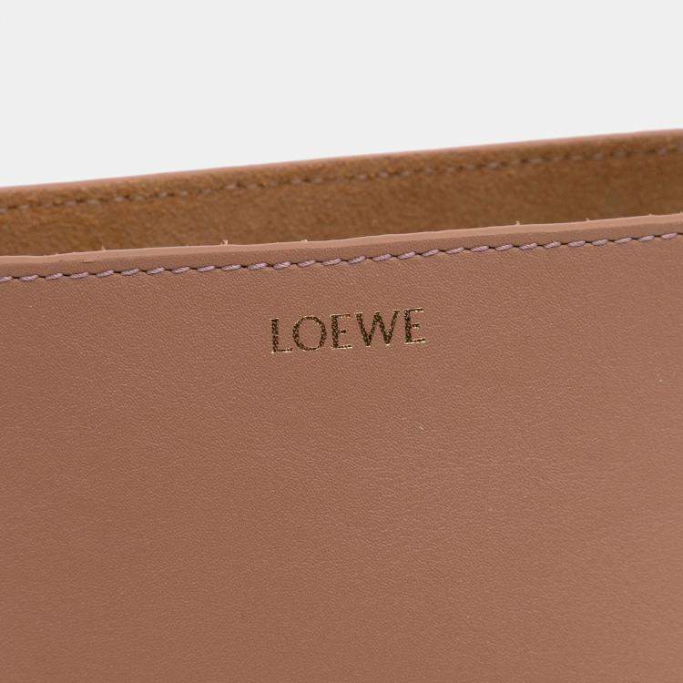 Pre Owned Loewe Brown Mini Shiny Calfskin Puzzle Fold Tote