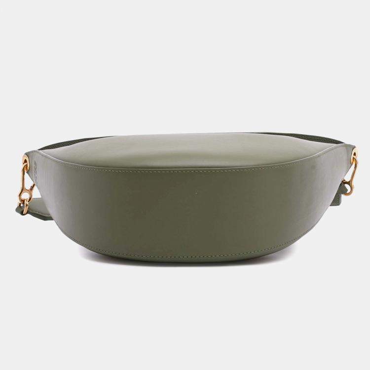 Pre Owned Loewe Green Small Leather Luna Hobo
