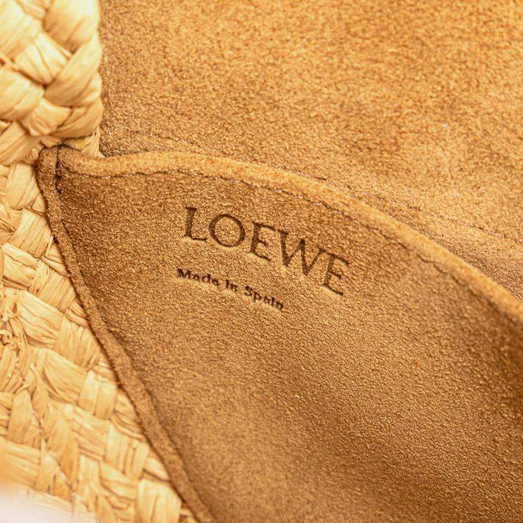 Pre Owned Loewe Beige Brown Small Raffia Gate Crossbody
