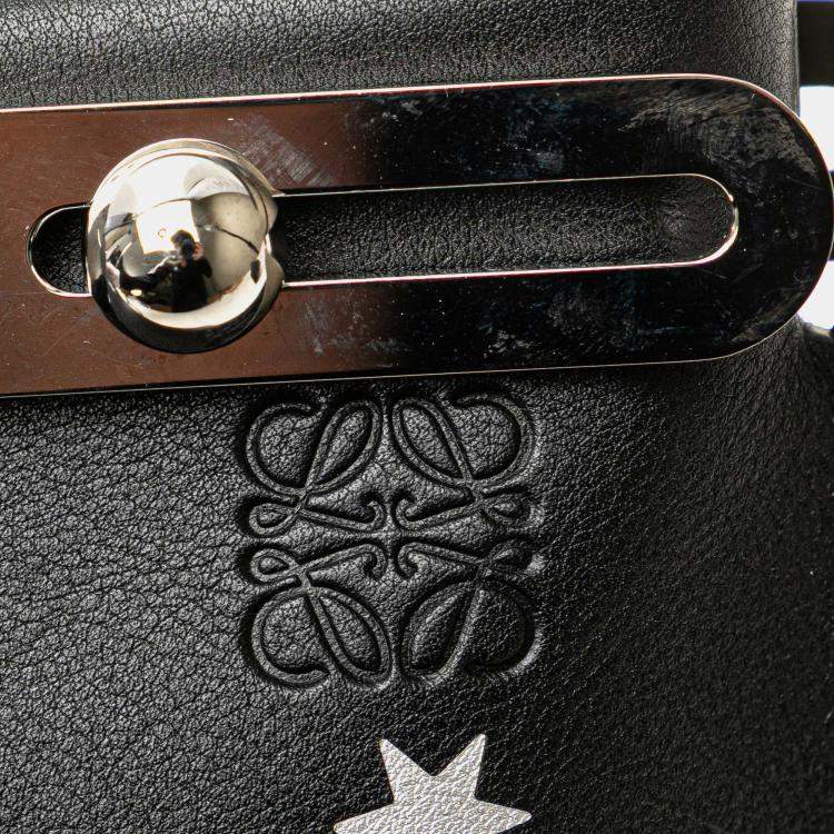Pre Owned Loewe Black Small Leather Stars Missy Satchel