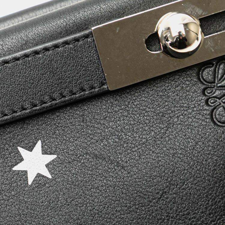 Pre Owned Loewe Black Small Leather Stars Missy Satchel