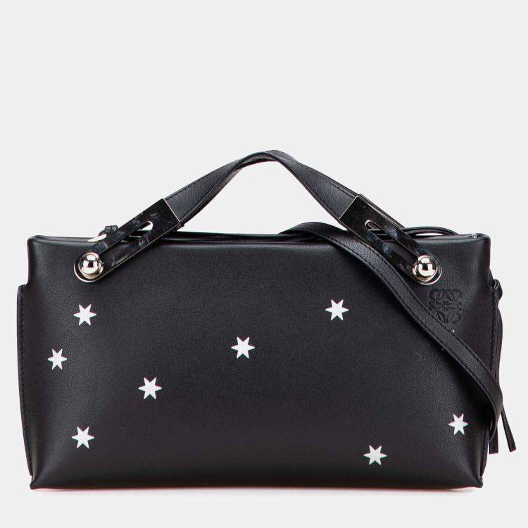 Pre Owned Loewe Black Small Leather Stars Missy Satchel