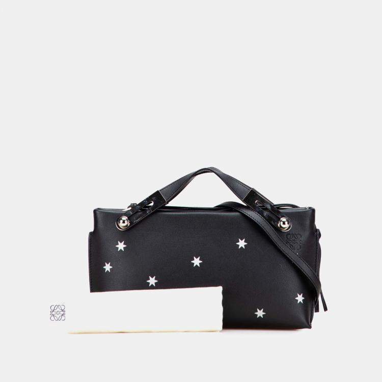 Pre Owned Loewe Black Small Leather Stars Missy Satchel