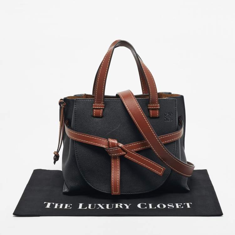 Pre Owned Loewe Black/Brown Leather Small Gate Tote