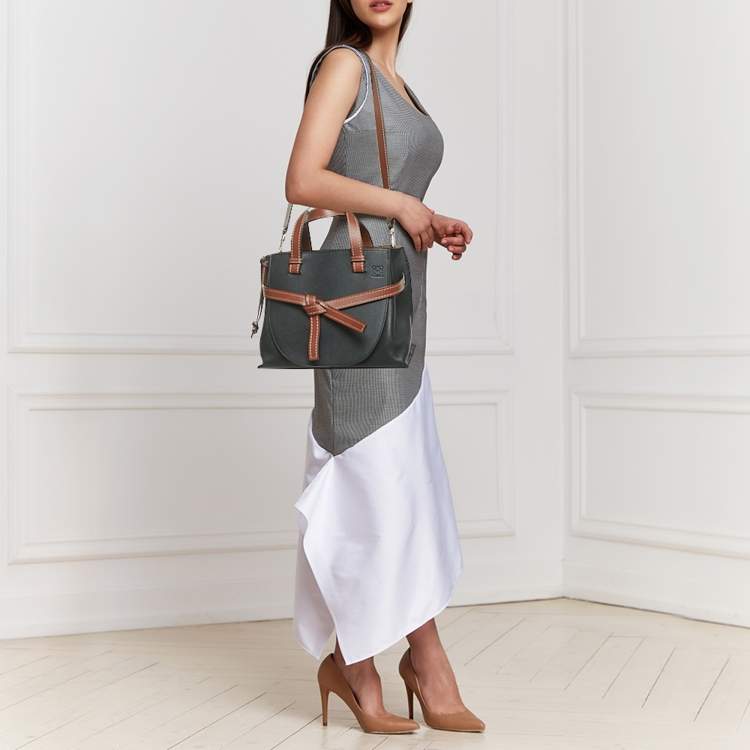 Pre Owned Loewe Black/Brown Leather Small Gate Tote