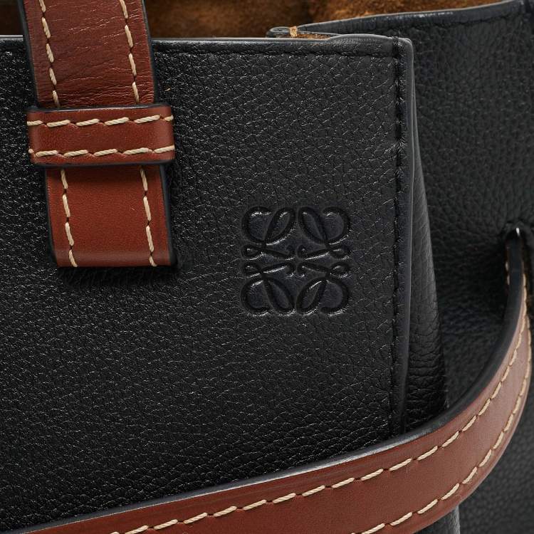 Pre Owned Loewe Black/Brown Leather Small Gate Tote