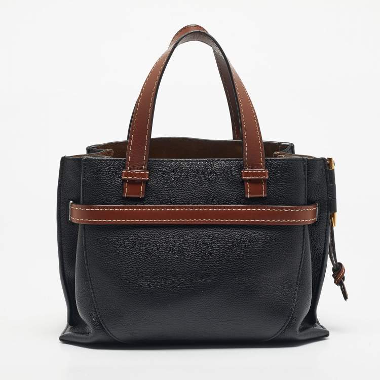 Pre Owned Loewe Black/Brown Leather Small Gate Tote