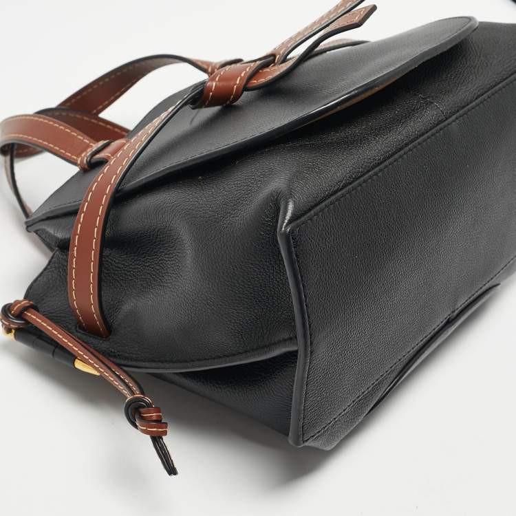 Pre Owned Loewe Black/Brown Leather Small Gate Tote