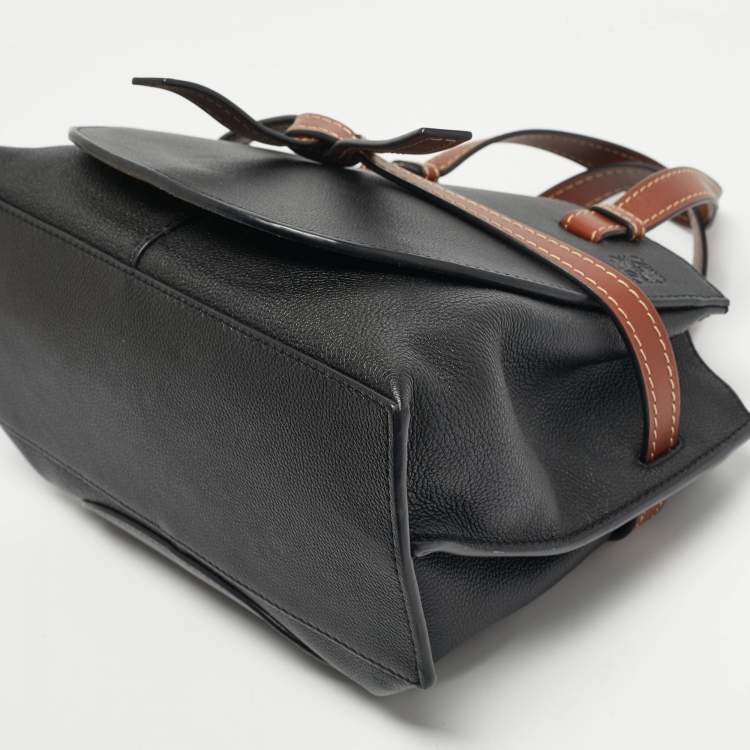 Pre Owned Loewe Black/Brown Leather Small Gate Tote