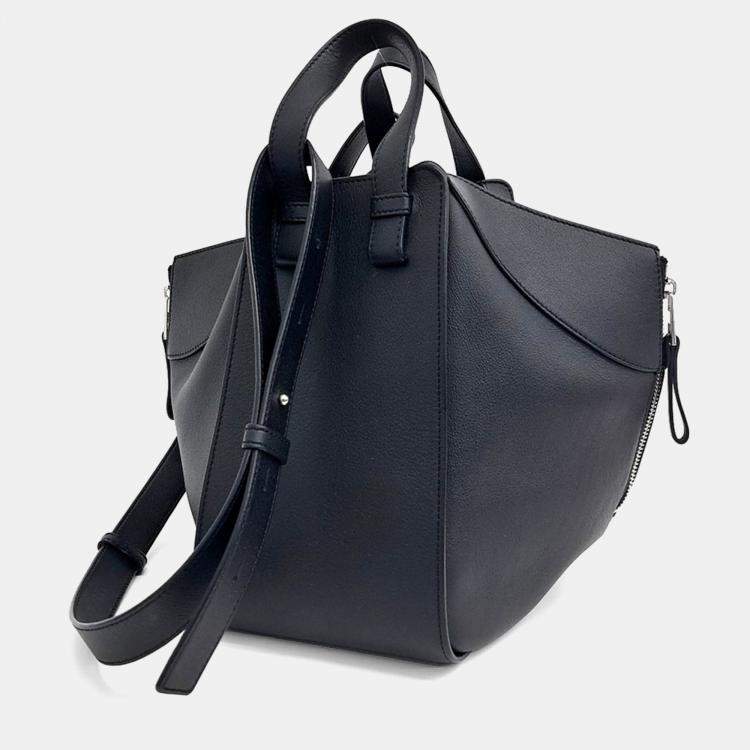 Pre Owned Loewe Black Leather Hammock Bag Small