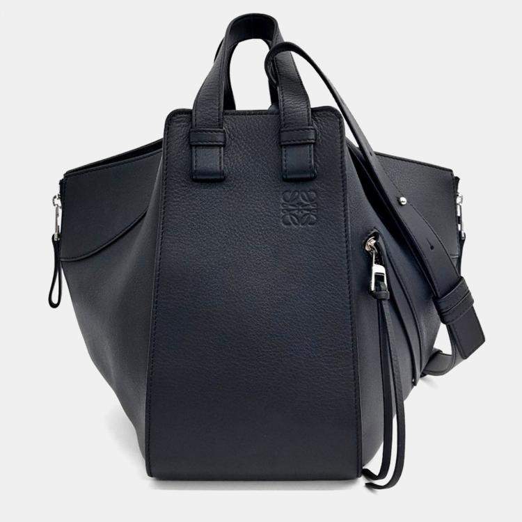 Pre Owned Loewe Black Leather Hammock Bag Small