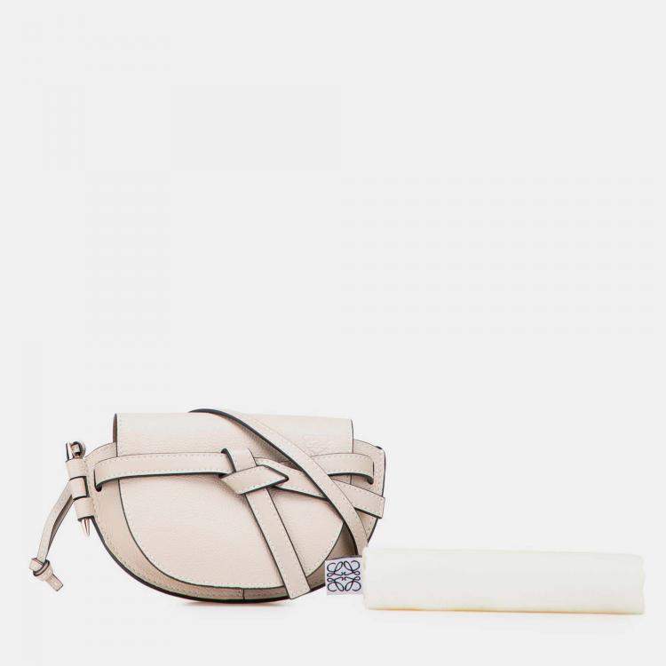 Pre Owned Loewe Beige Mini Leather Gate Crossbody