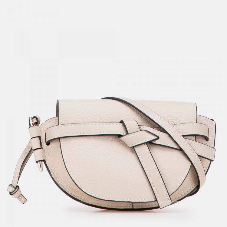Pre Owned Loewe Beige Mini Leather Gate Crossbody