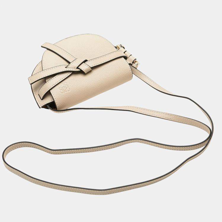 Pre Owned Loewe Beige Mini Leather Gate Crossbody