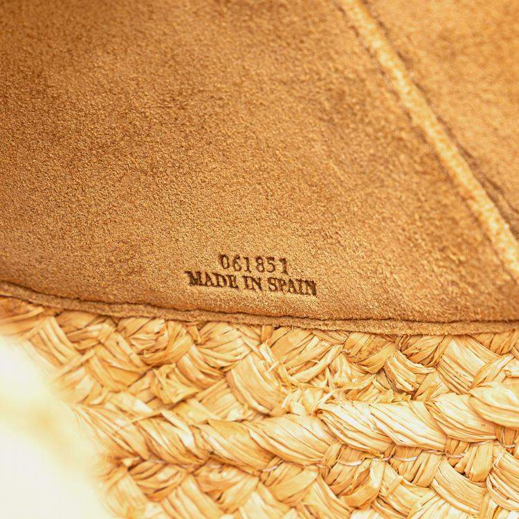 Pre Owned Loewe Beige/Orange Medium Raffia Gate Crossbody