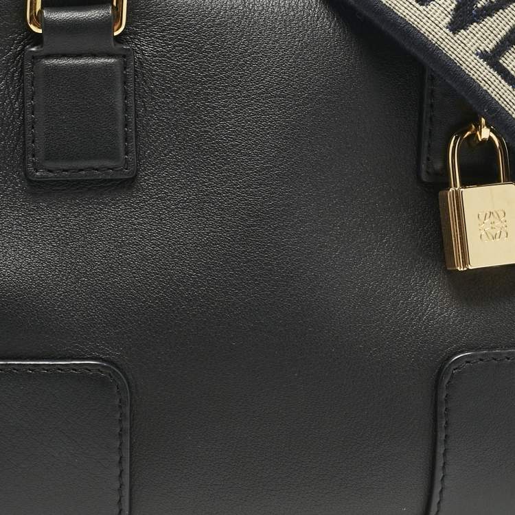 Pre Owned Loewe Black Leather Amazona 16 Satchel