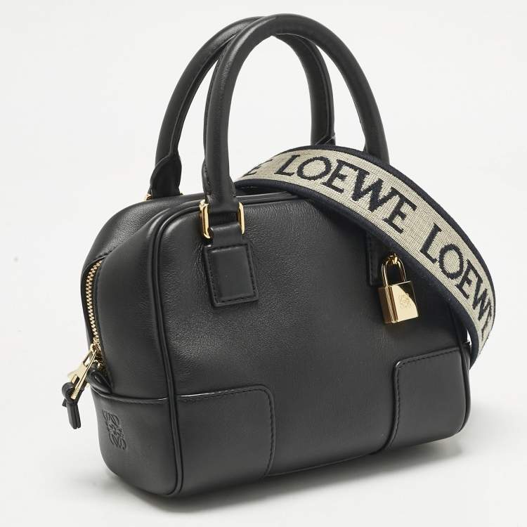 Pre Owned Loewe Black Leather Amazona 16 Satchel