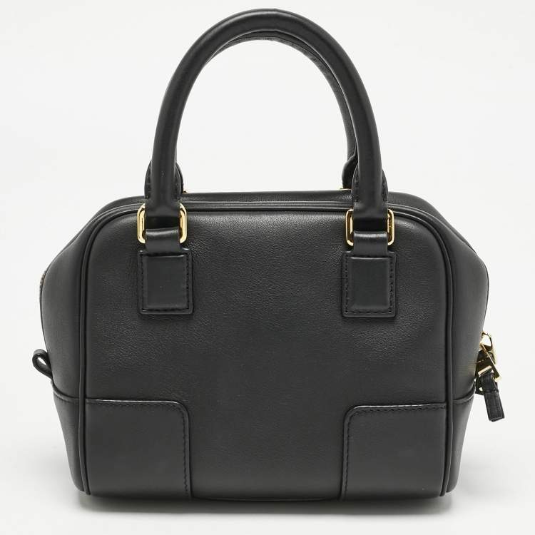 Pre Owned Loewe Black Leather Amazona 16 Satchel