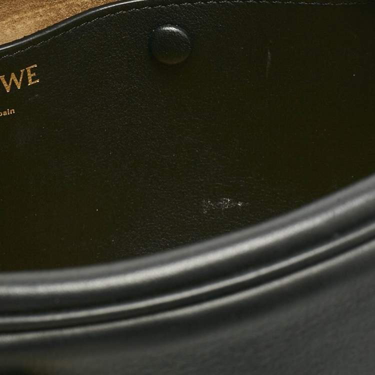 Pre Owned Loewe Black Leather Amazona 16 Satchel