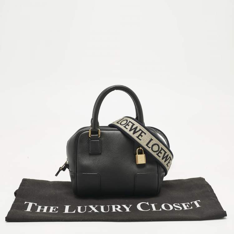 Pre Owned Loewe Black Leather Amazona 16 Satchel
