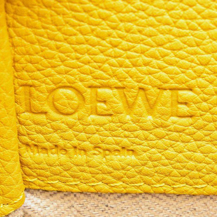Pre Owned Loewe Yellow Mini Grained Calfskin Drawstring Hammock Bag