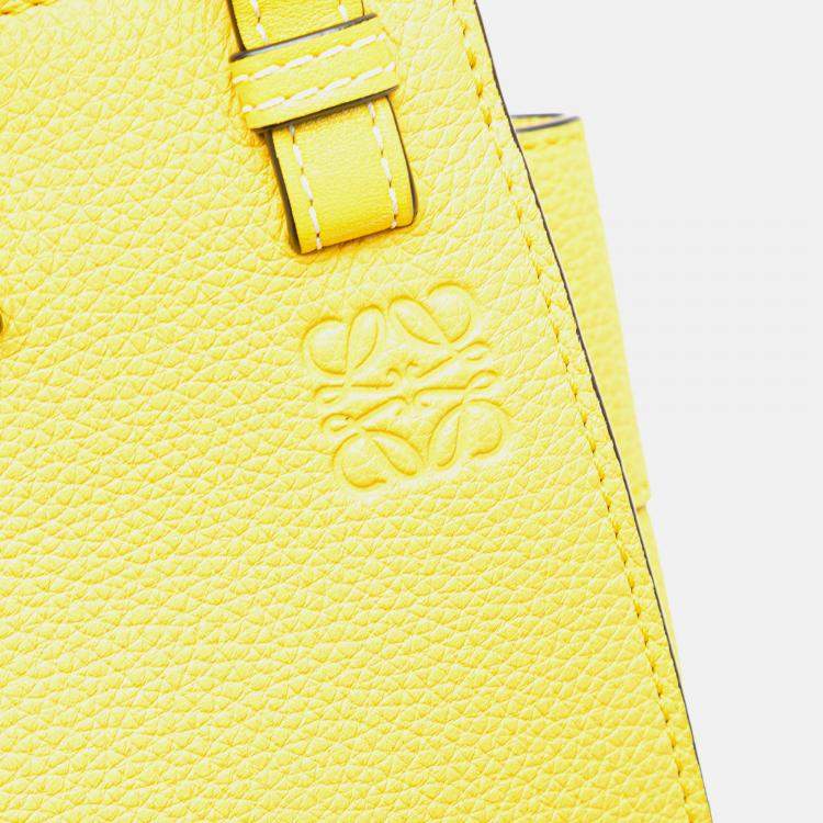 Pre Owned Loewe Yellow Mini Grained Calfskin Drawstring Hammock Bag