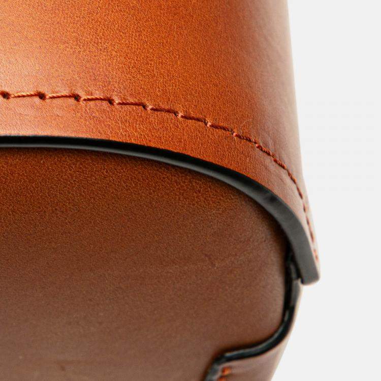 Pre Owned Loewe Brown Calfskin Bamboo Bucket Bag