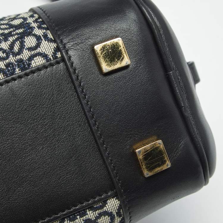 Pre Owned Loewe Black Jacquard Canvas and Leather Amazona 23 Bag