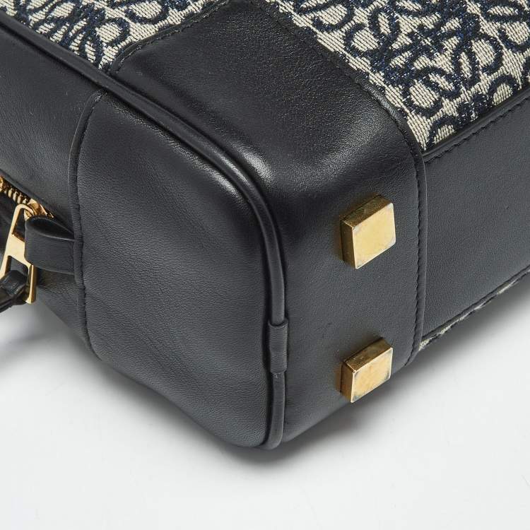 Pre Owned Loewe Black Jacquard Canvas and Leather Amazona 23 Bag