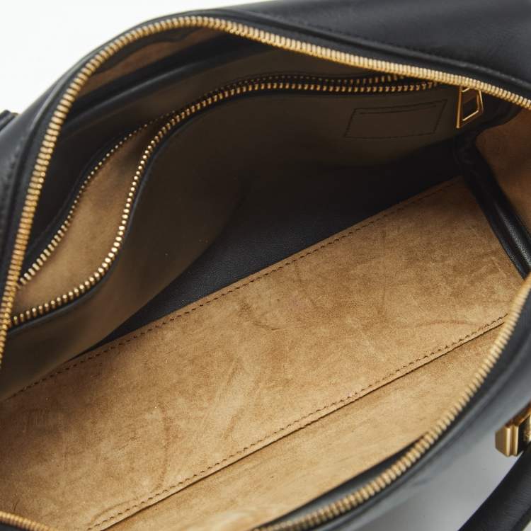 Pre Owned Loewe Black Jacquard Canvas and Leather Amazona 23 Bag