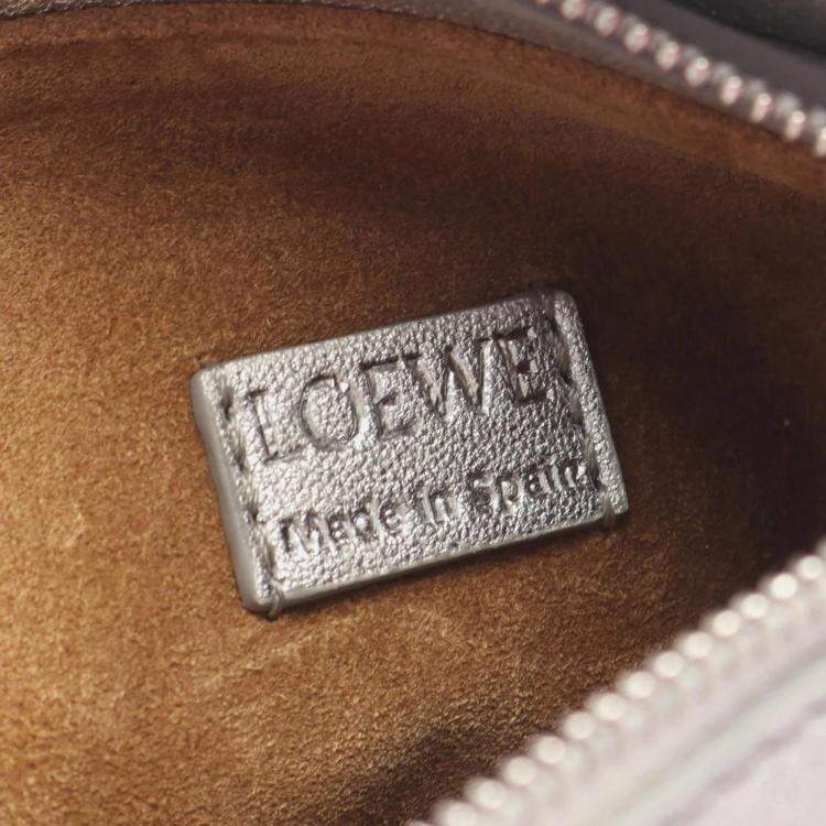 Pre Owned Loewe Puzzle Mini Silver Leather Shoulder Bag