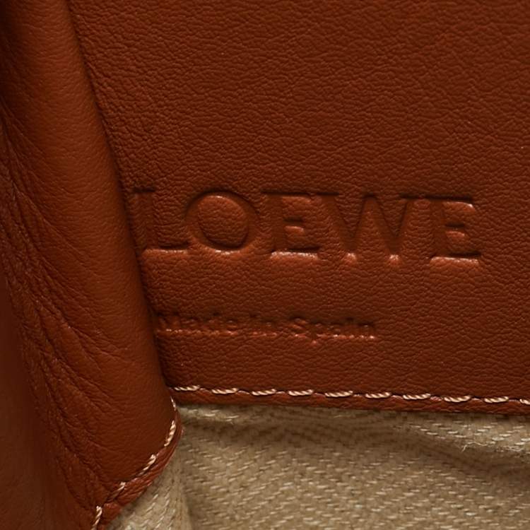 Pre Owned Loewe Brown Leather Mini Hammock Drawstring Bag