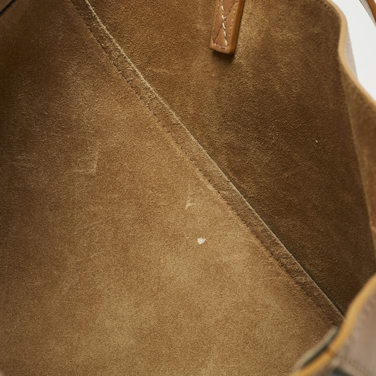 Pre Owned Loewe Black/Brown Leather Medium Puzzle Fold Tote
