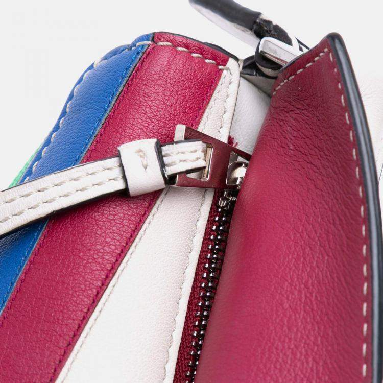 Pre Owned Loewe Multicolor Mini Calfskin Zigzag Puzzle Edge Satchel