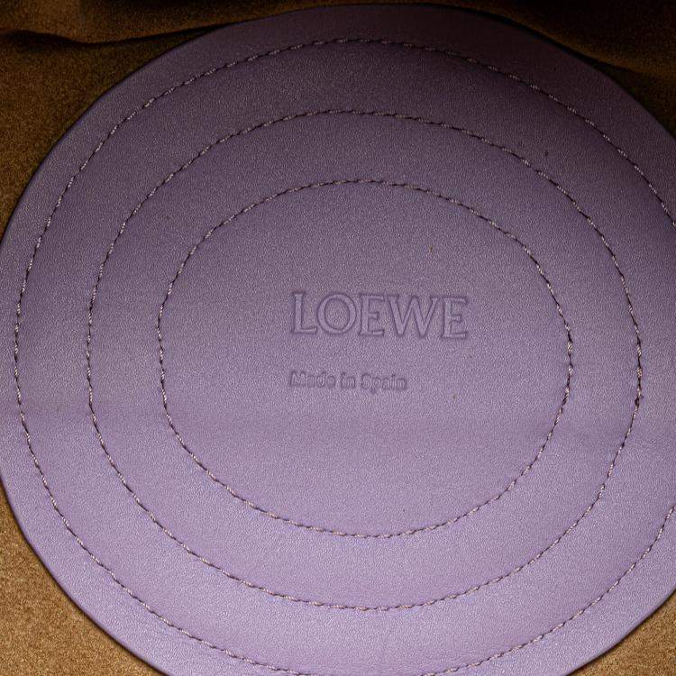 Pre Owned Loewe Purple Small Shiny Calfskin Paseo Satchel