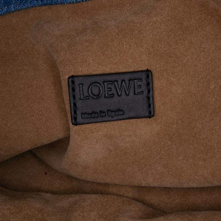Pre Owned Loewe Blue Medium Denim Flamenco Purse