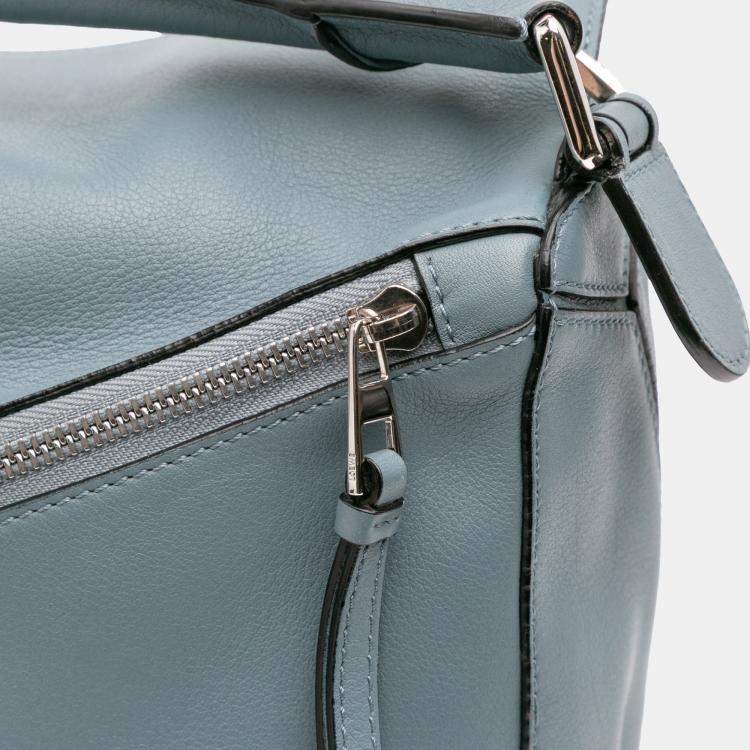 Pre Owned Loewe Blue Medium Calfskin Puzzle Satchel