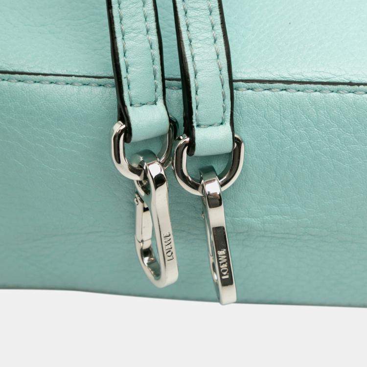 Pre Owned Loewe Blue Mini Calfskin Puzzle Satchel