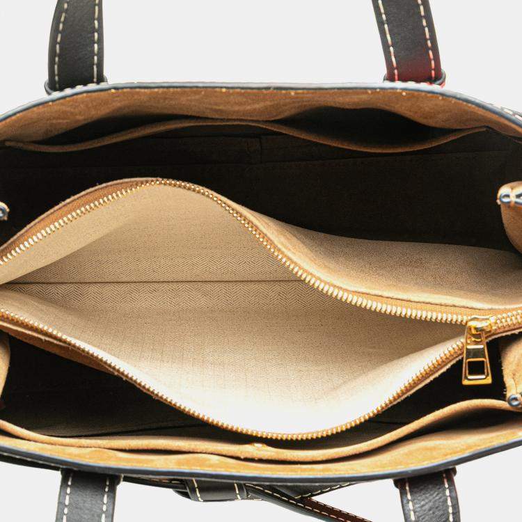 Pre Owned Loewe Multicolor Medium Patchwork Leather Gate Top Handle Satchel