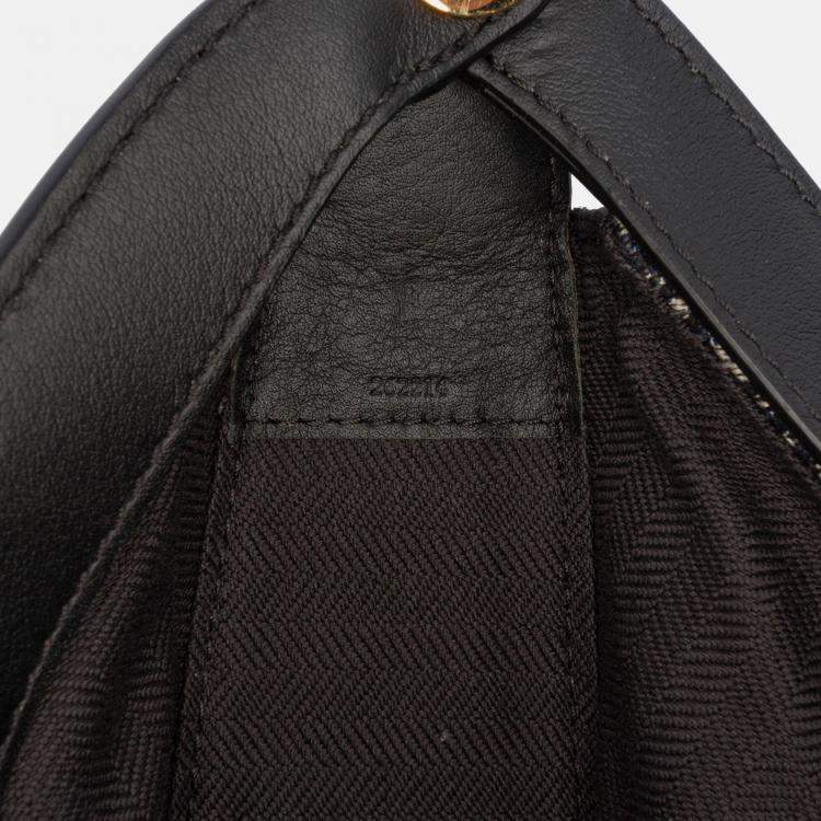 Pre Owned Loewe Black Small Anagram Canvas Luna Hobo